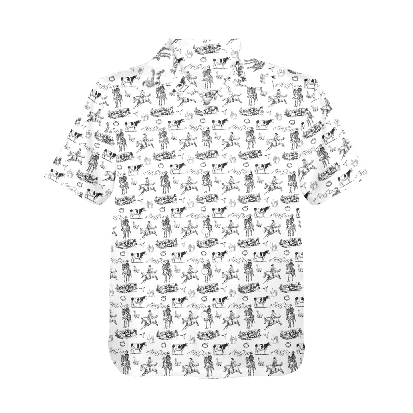 Baha Ranch Ranch Life in White Hawaiian Shirt Made in America
