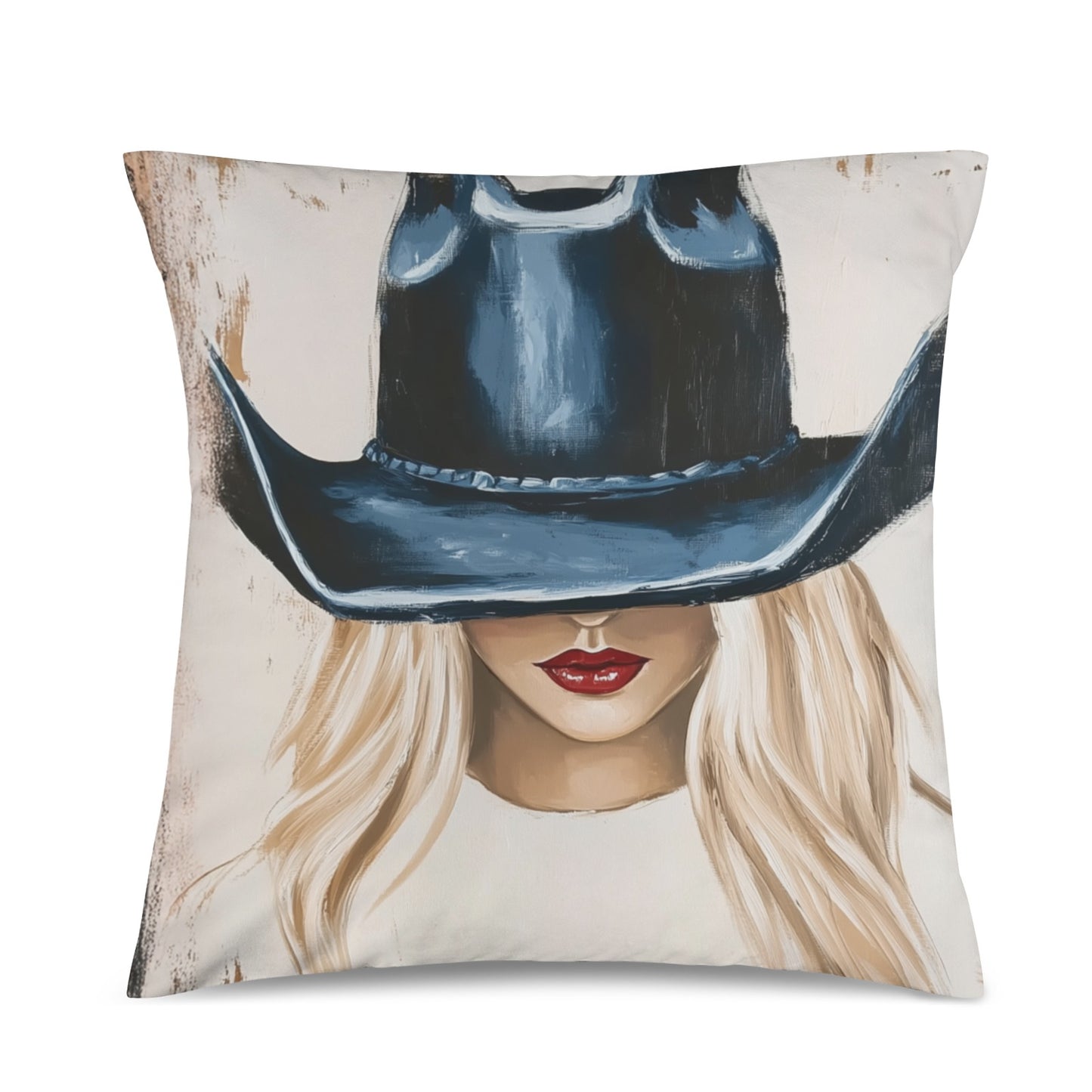 Baha Ranch Cowgirl Blonde Velvety Soft Throw Pillow Case Made in America