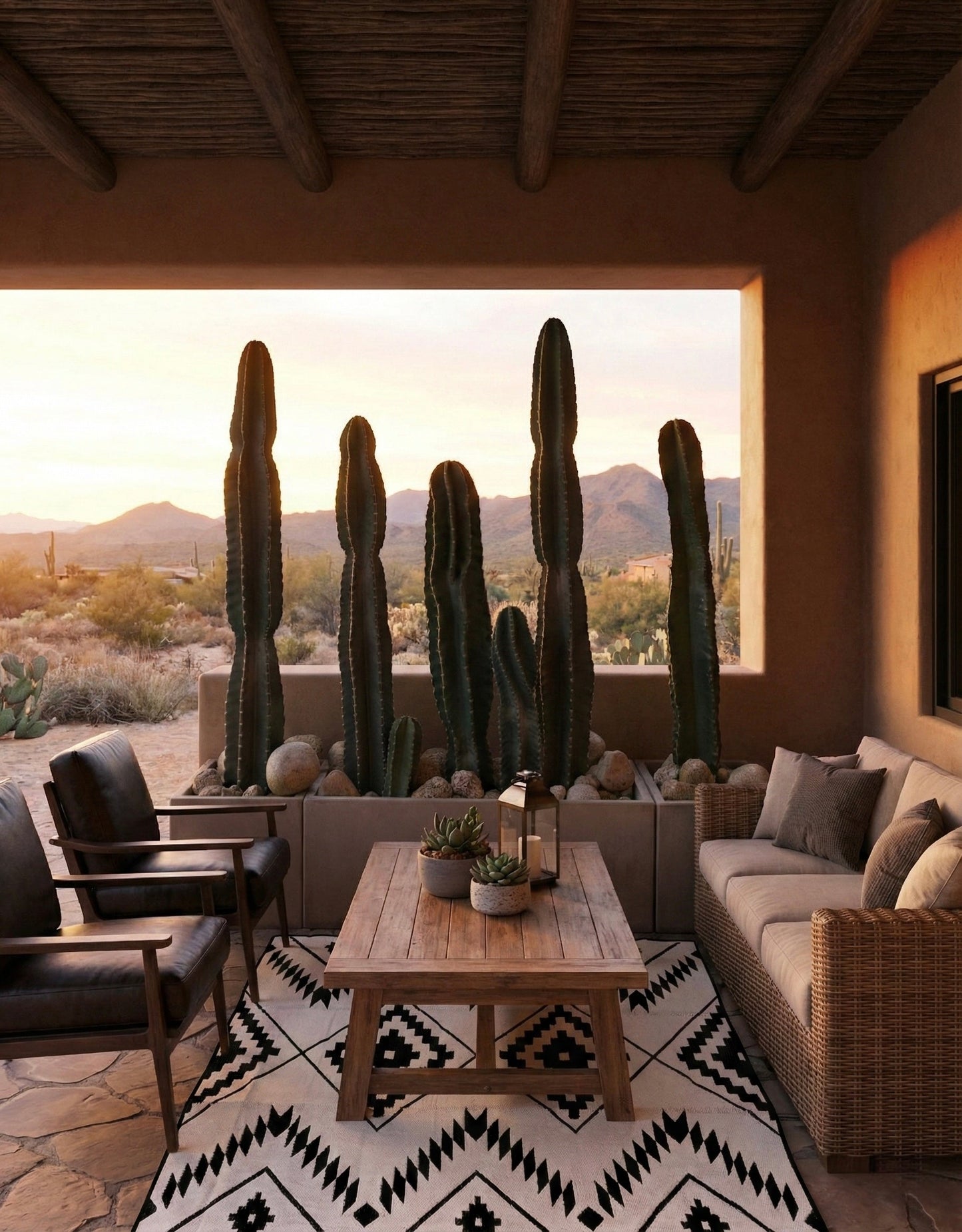 Western Grande Black + Ivory - 6ft x 9ft - Ranch Rugs - The Davis