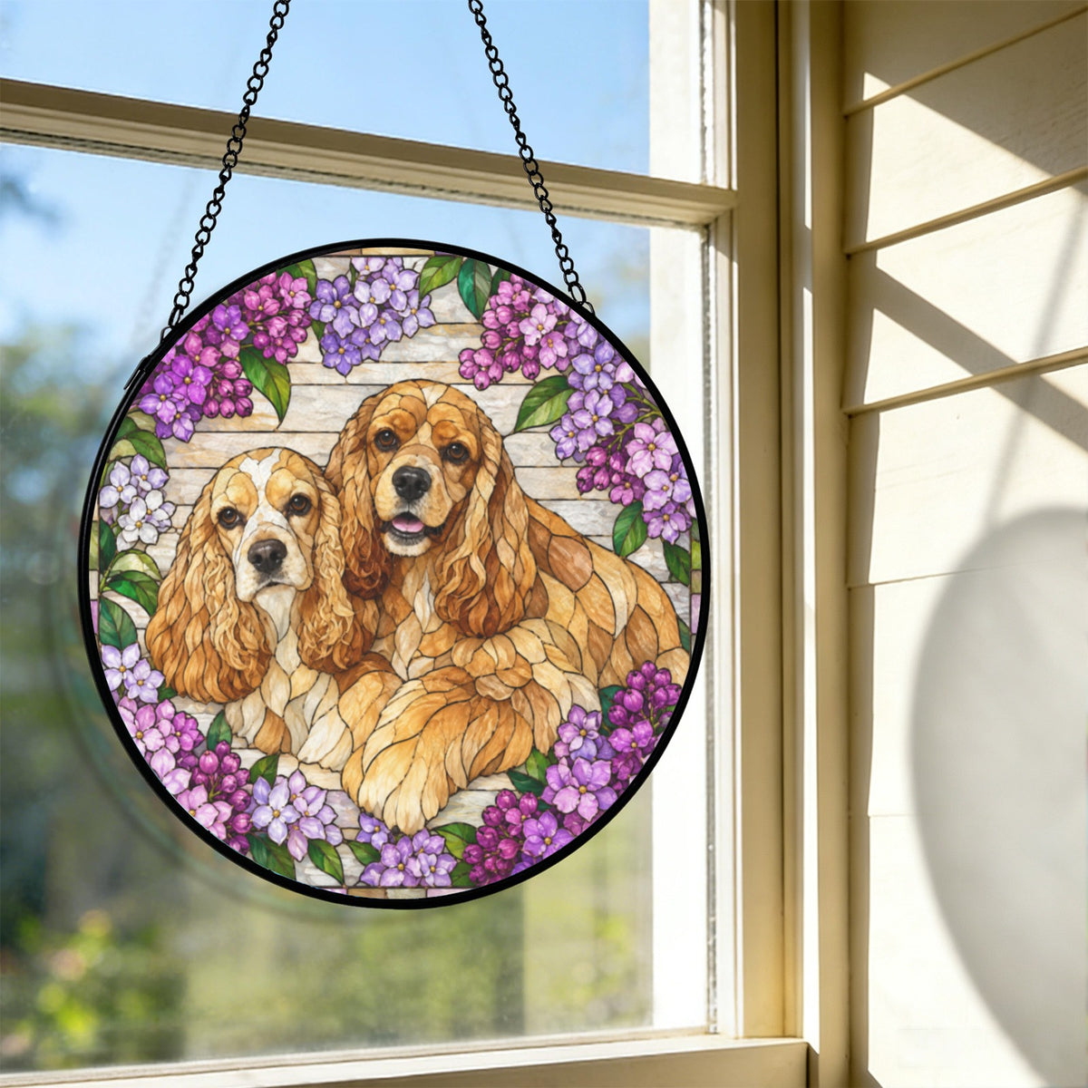 Baha Ranch Customizable Personalized Stained Glass Suncatcher 9.8" x 9.8" - Create Your Own Made in America