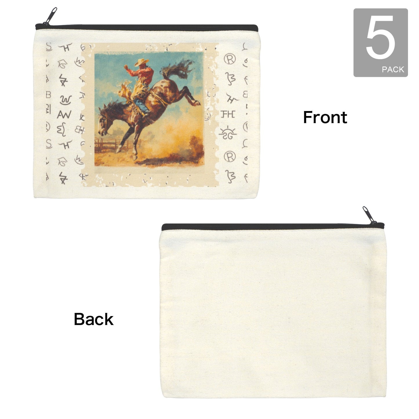 Rodeo Cowboy #1 set of 5 bags Cosmetic Bag Made in America