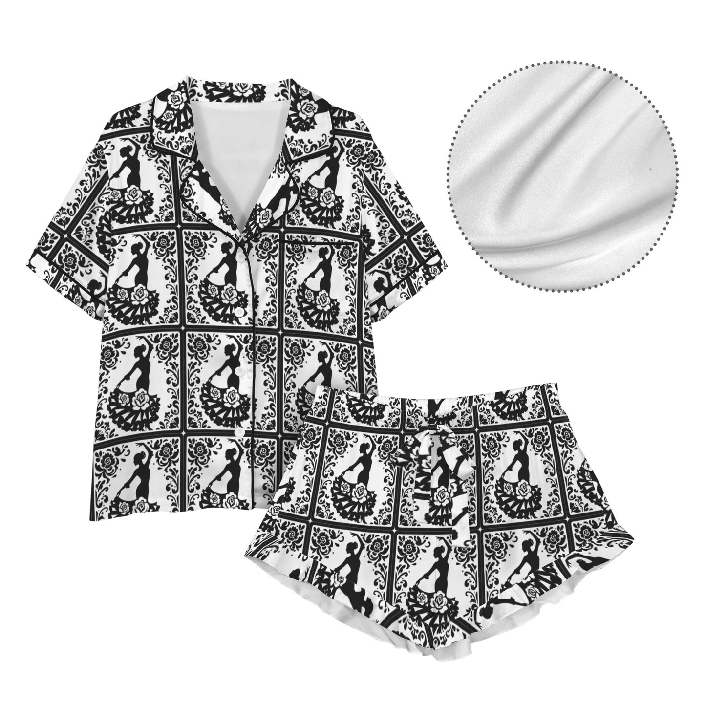 Colores de Mexico Flamenco Southwestern Satin Pajamas