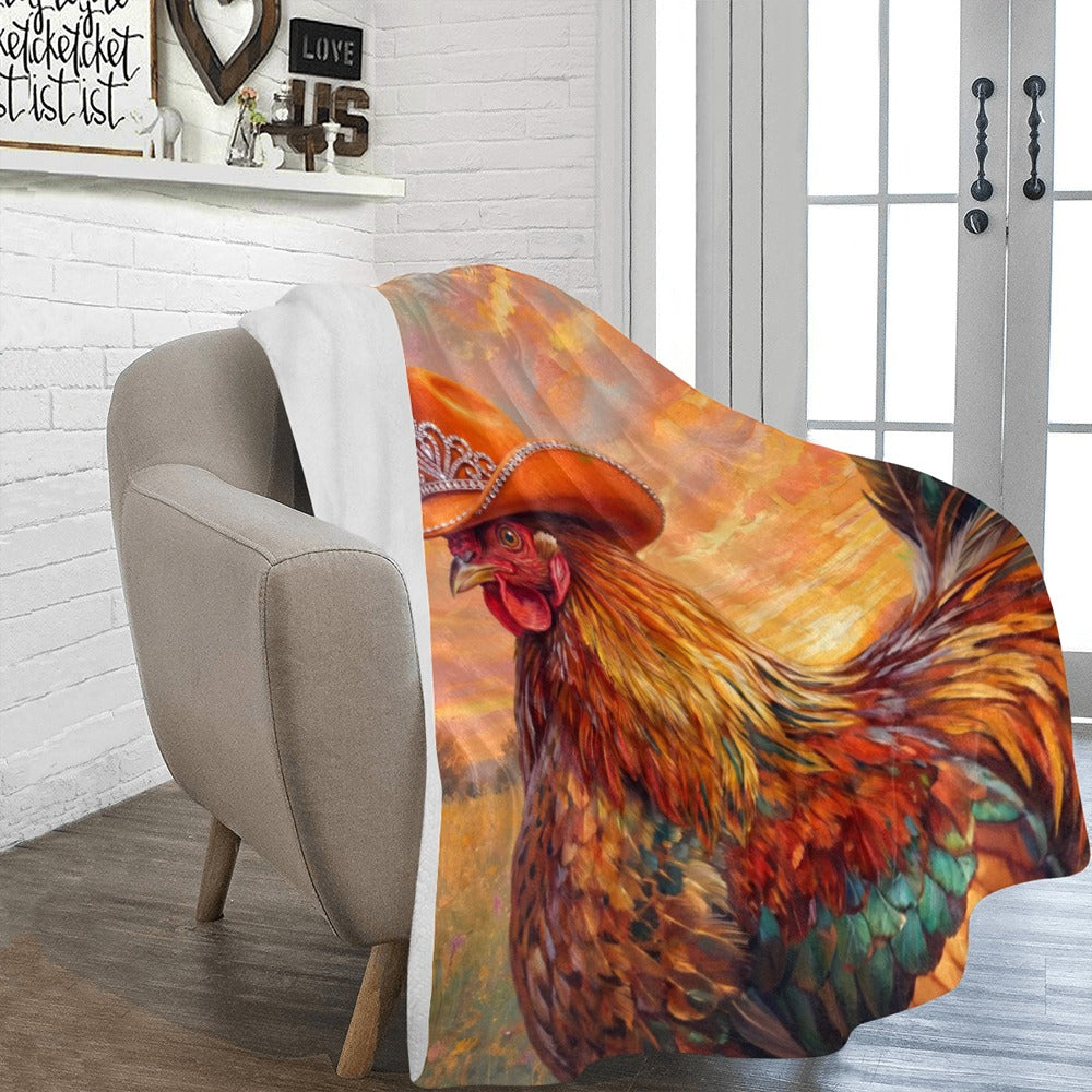 Rhinestone cowgirl Chicken Ultra-Soft Micro Fleece Blanket 60" x 80" Made in America
