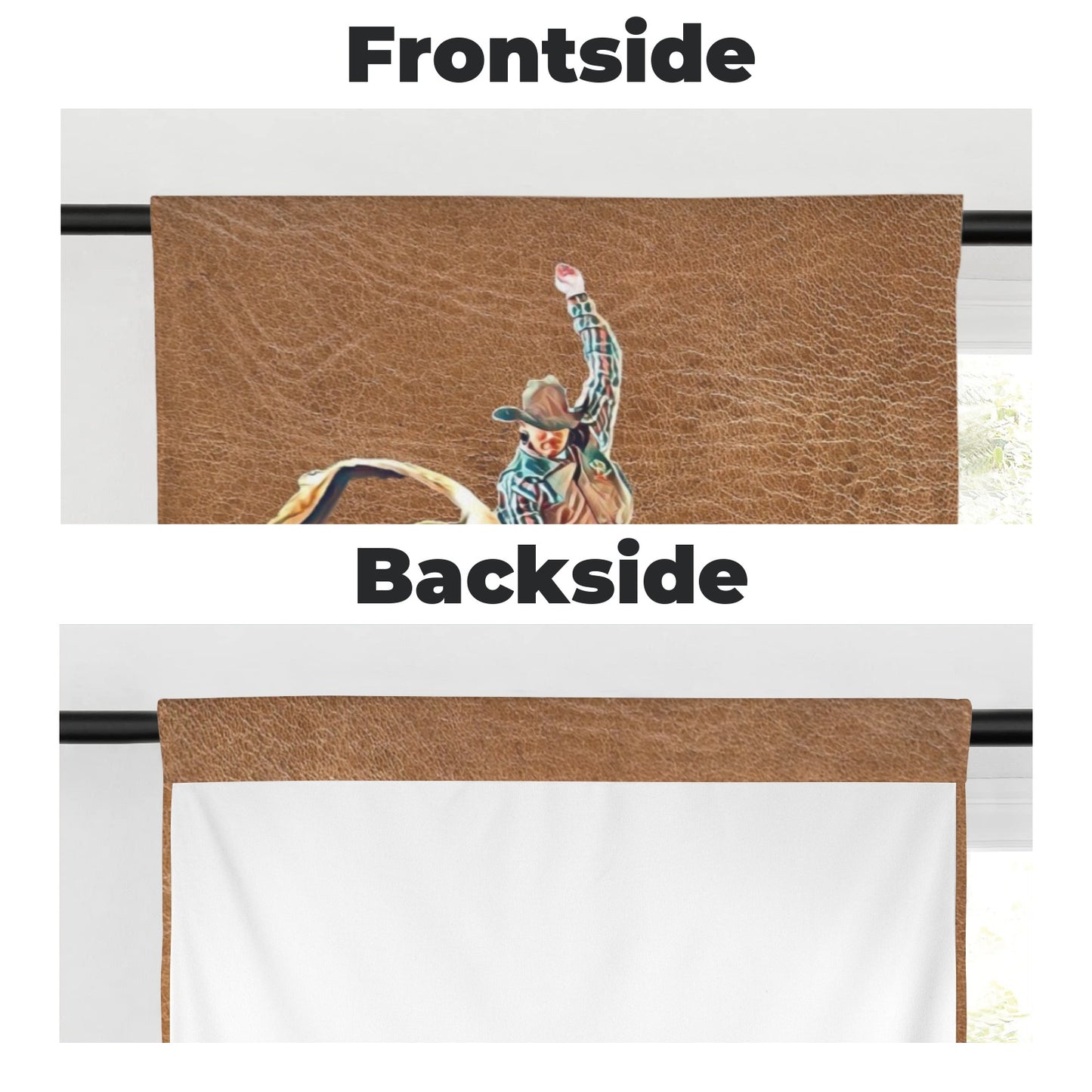 Rodeo Bullrider Window Curtains 28"x40" (2-Piece) Made in America