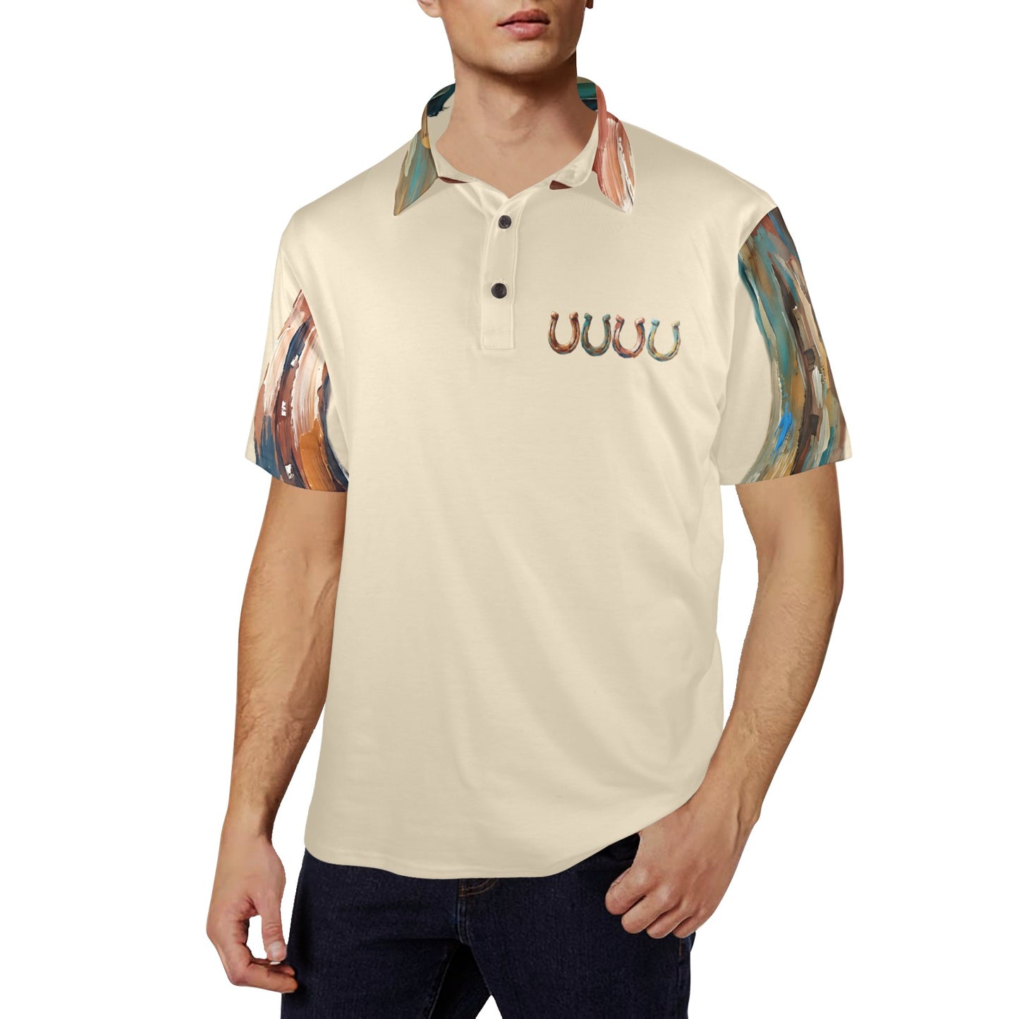 Baha Ranch Painted Horseshoe Polo Shirt