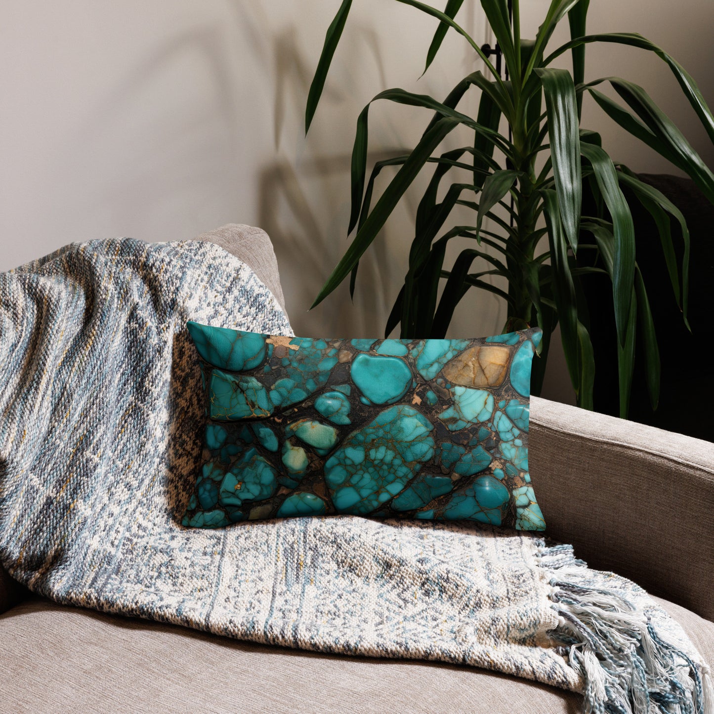 All Turquoise Premium Pillow