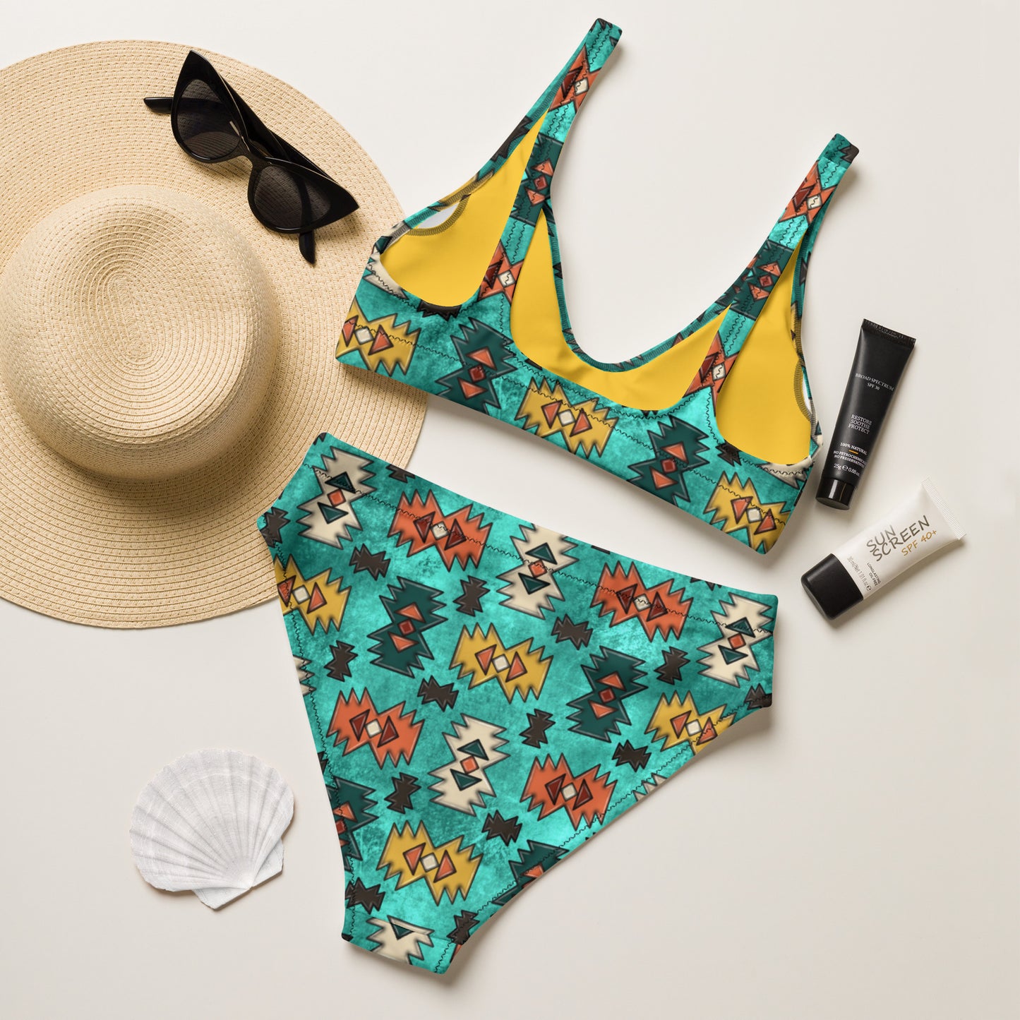 READY TO SHIP Yeehaw Turquoise Aztec Bikini SIZE MEDIUM