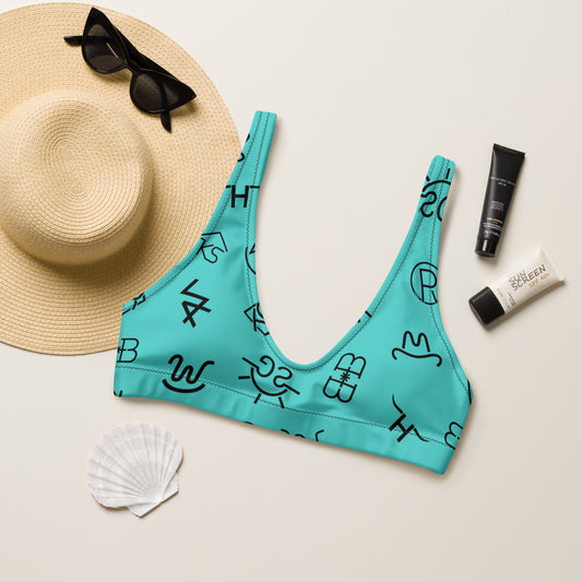 Yeehaw Turquoise Brands Bikini Top
