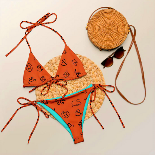Ready to ship Yeehaw Rust Cattle Brand String Bikini SIZE Medium
