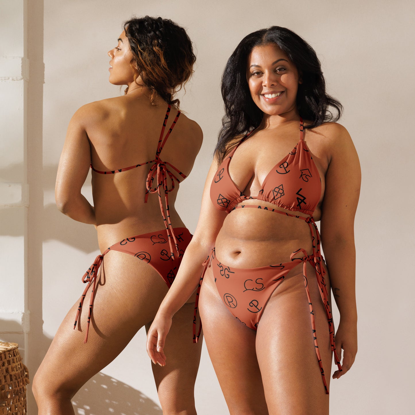 Sample Sale Yeehaw Brown Cattle Brand String Bikini SIZE MEDIUM