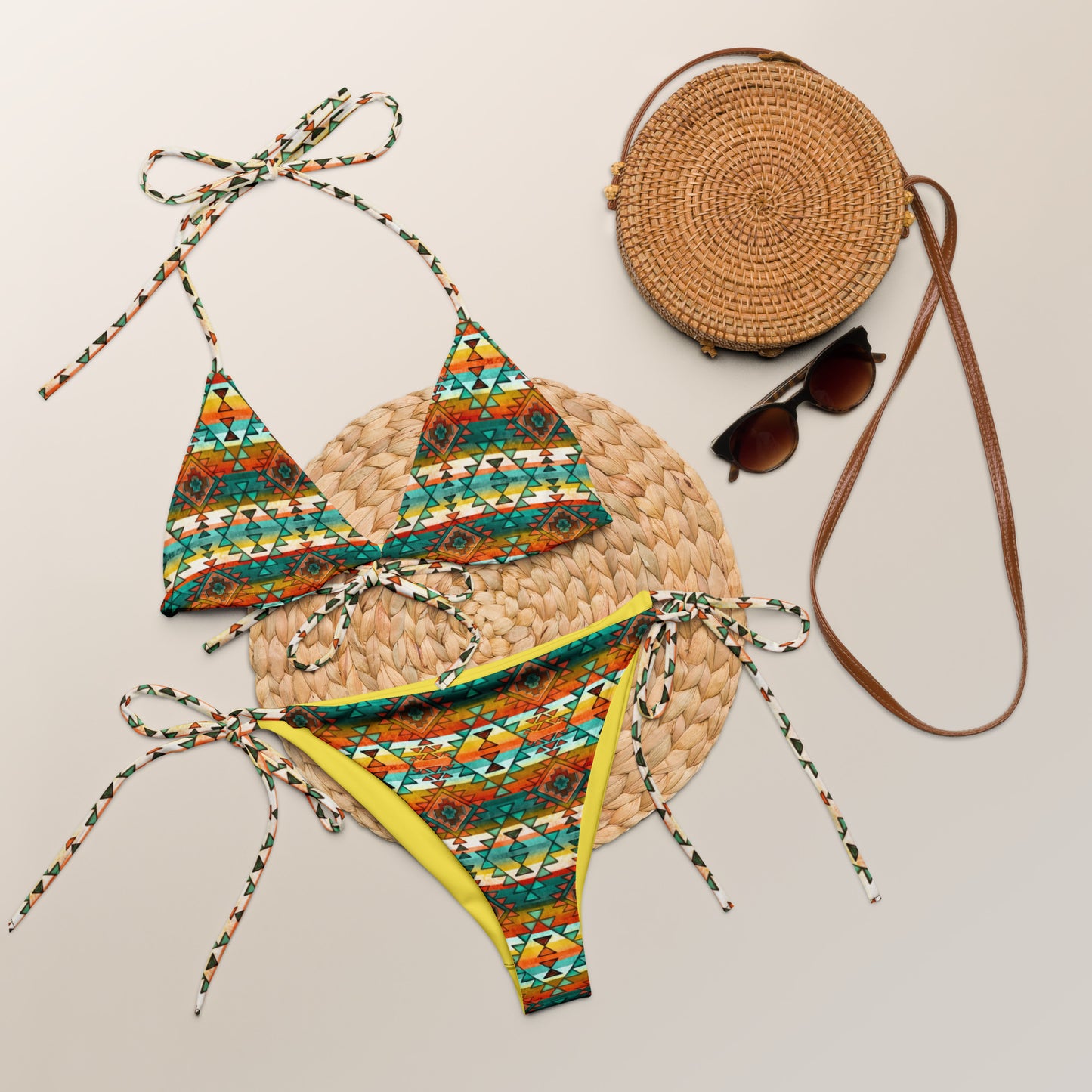 Yeehaw Native Aztec String Bikini