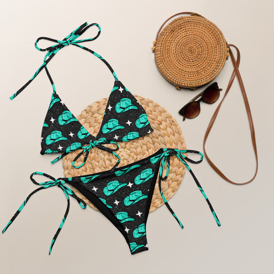 Yeehaw Turquoise Hat String Bikini