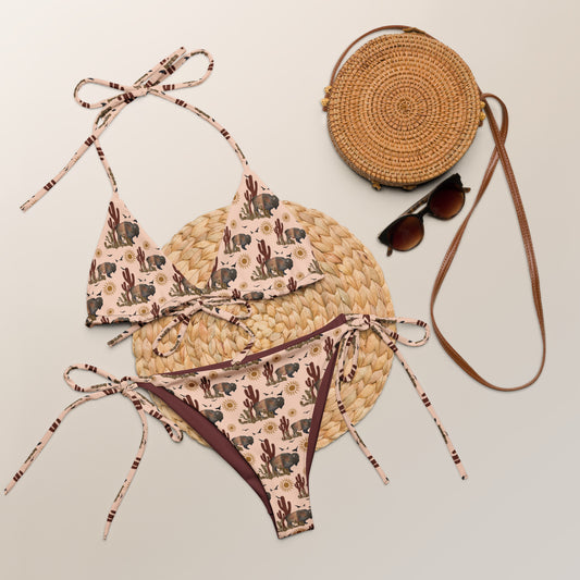 Yeehaw Desert Bison String Bikini