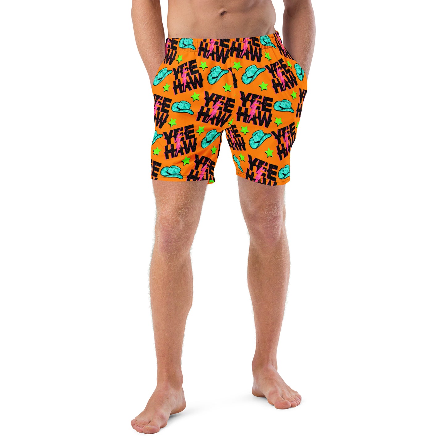 Yeehaw Orange Men's Swim Trunks