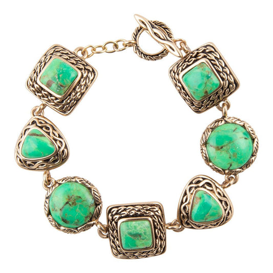 Aloha Lime Turquoise and Bronze Toggle Bracelet