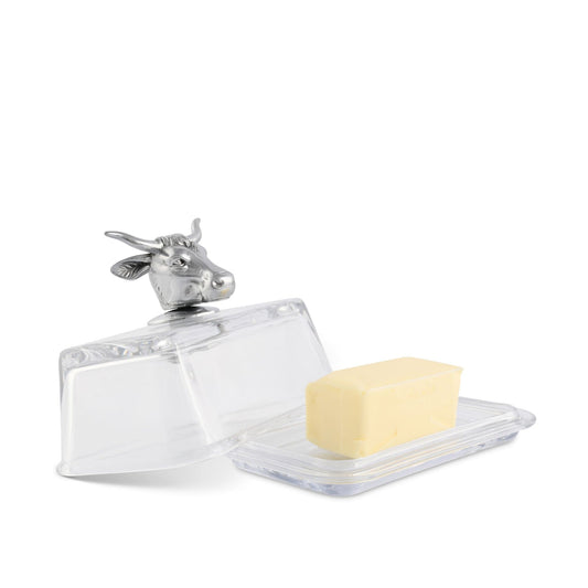 Glass Butter Dish - Cow