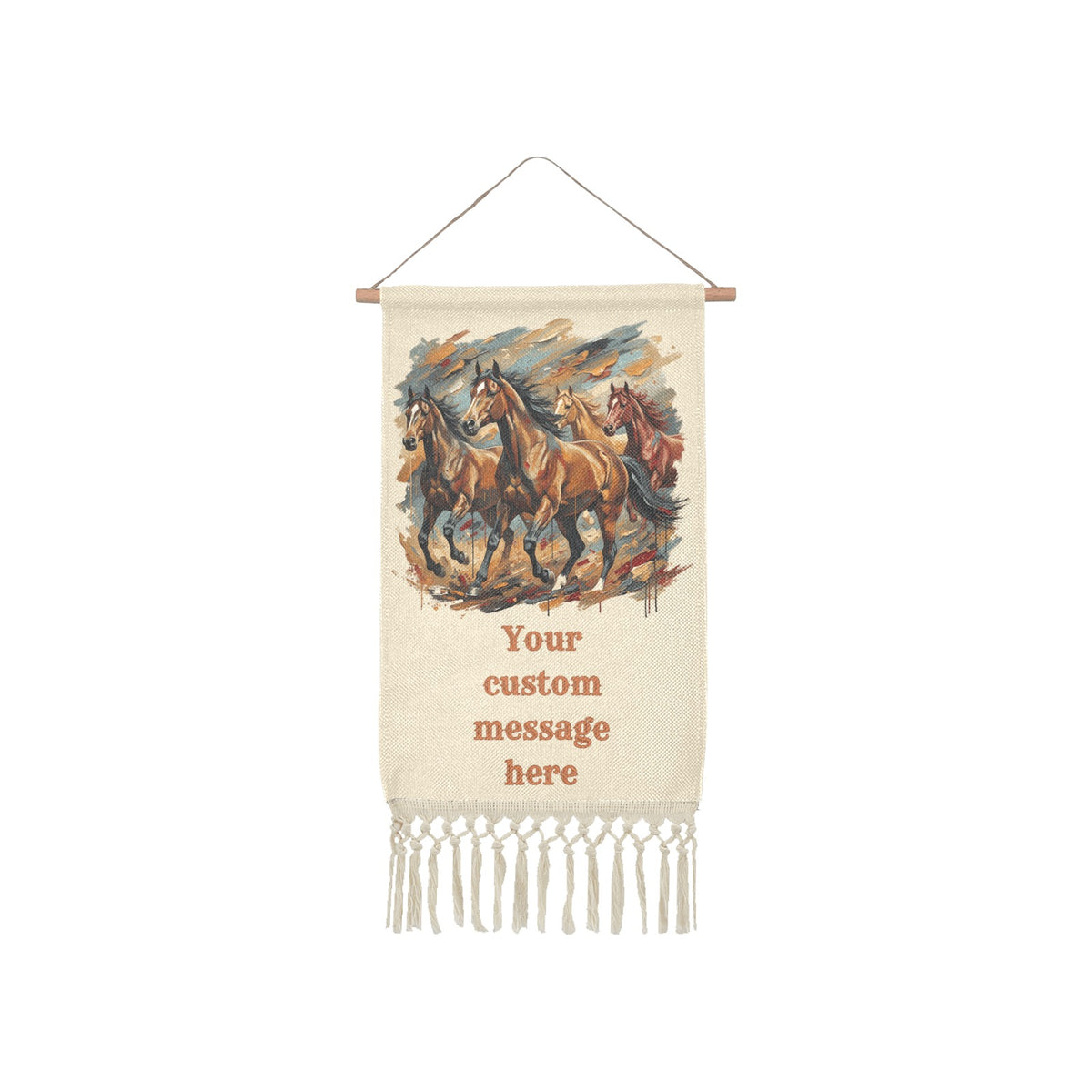 Baha Ranch Custom Message Horses Wall Hanging Made in America