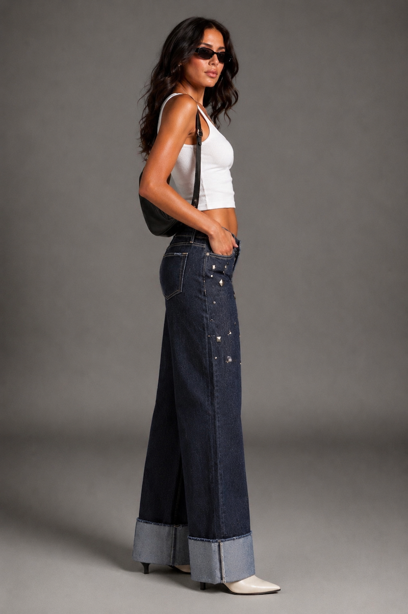 GJG Silver Static Low Rise Jean-Indigo