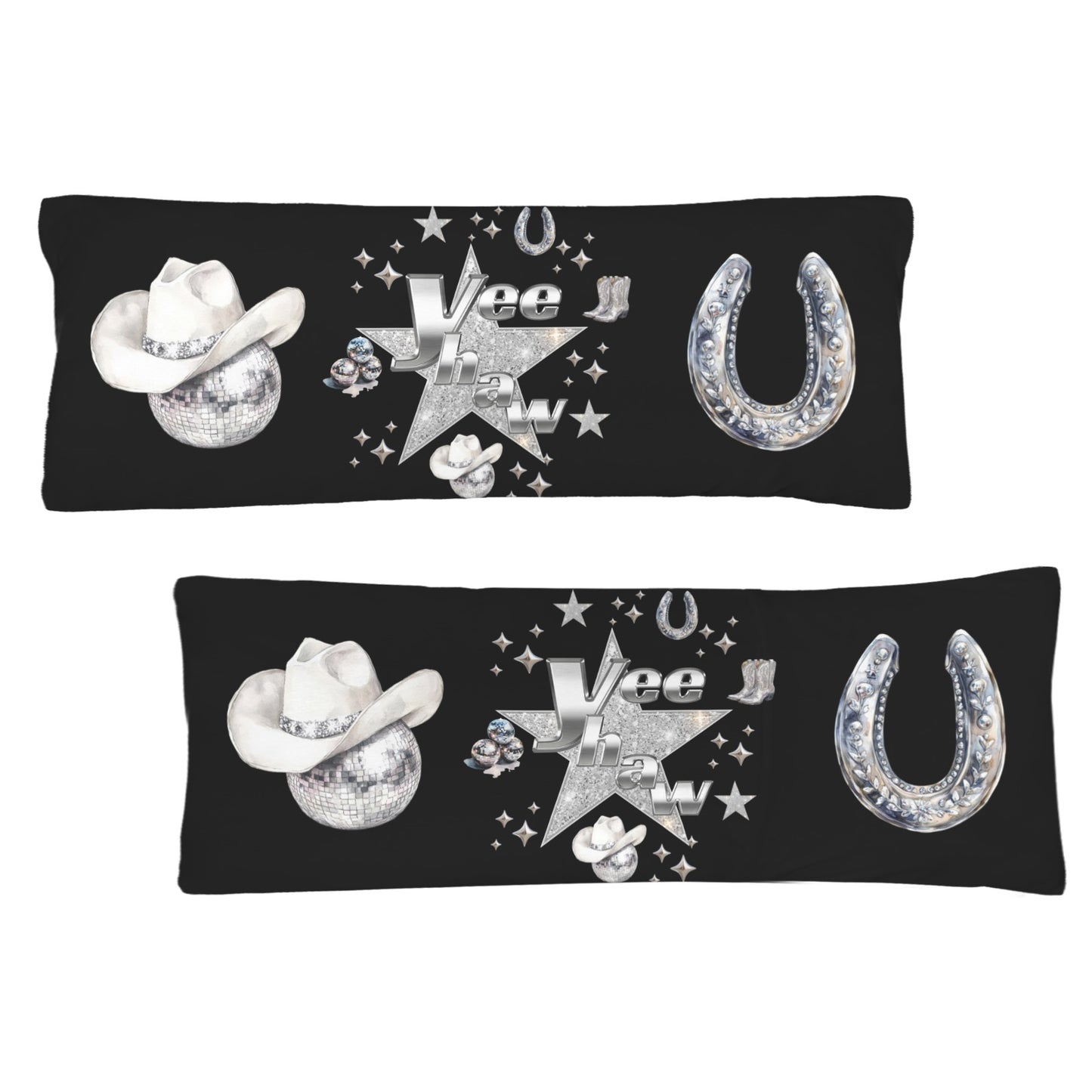 Baha Ranch Yeehaw Rhinestone Cowgirl Body Pillow Cover Made in America