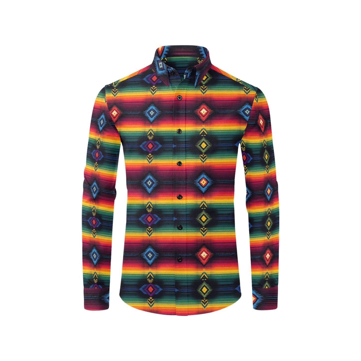 Colores De Mexico Southwestern Serape Button Up Shirt