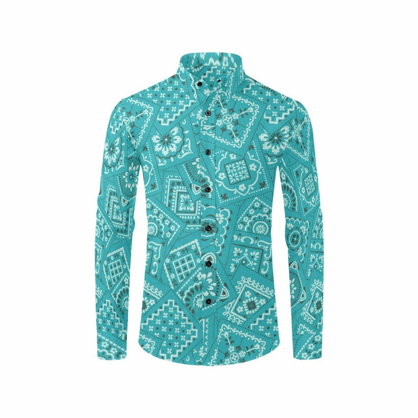 Yeehaw Turquoise Bandana Unisex Button Up Shirt