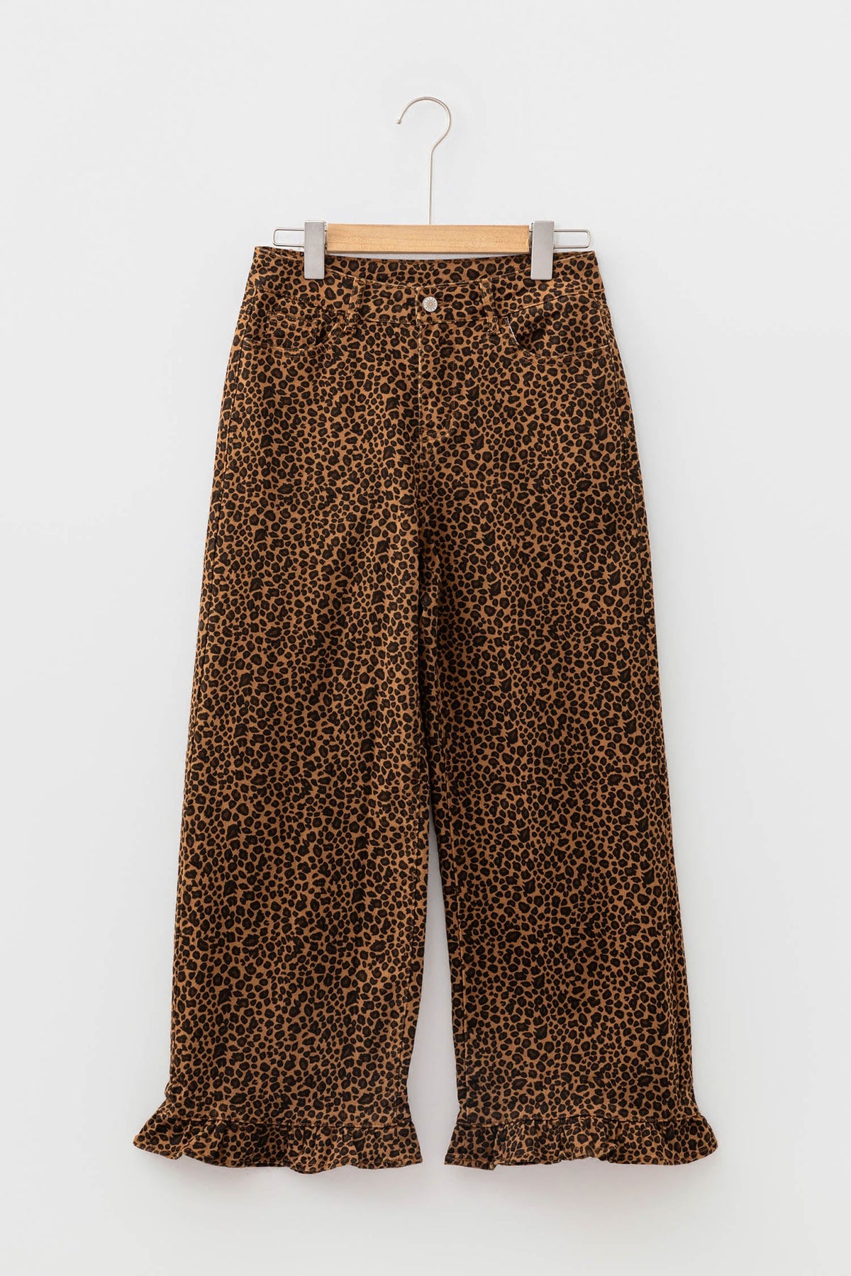 Leopard Ruffle Hem Shift Jeans