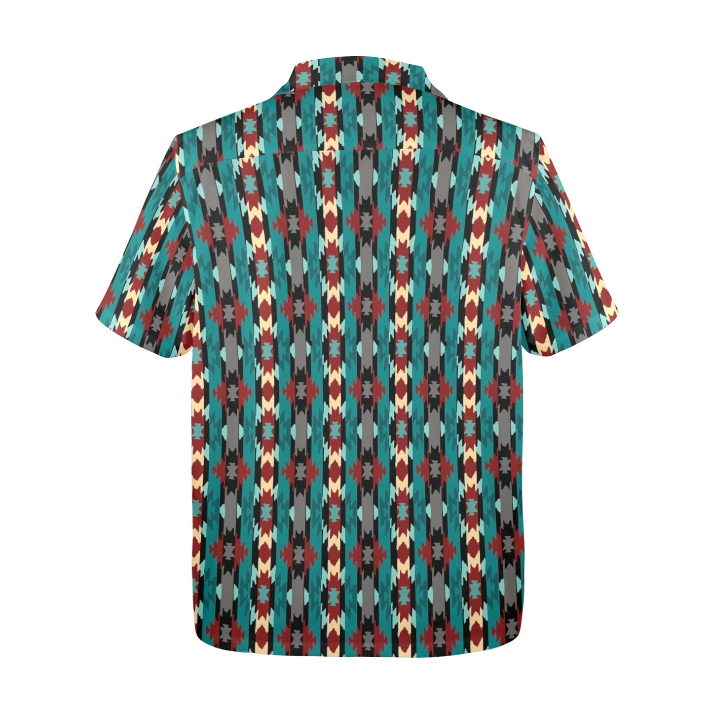 Baha Ranch Teal Aztec Hawaiian Shirt Made in America