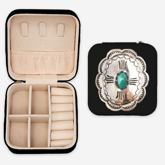 Silver Concho Print Jewelry Travel Case