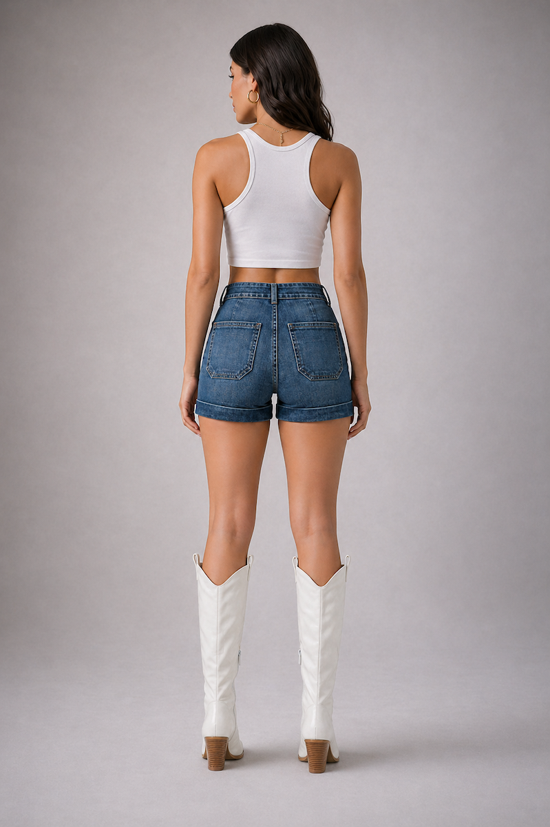 GJG High-Waisted Denim Shorts for Women – Vintage-Inspired Fit, Made in USA