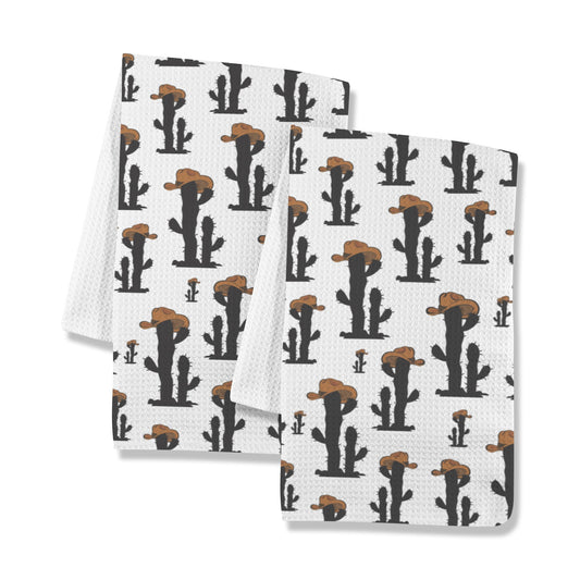 Cowboy Cactus Set of 2 Kitchen Dish Towels Made in America
