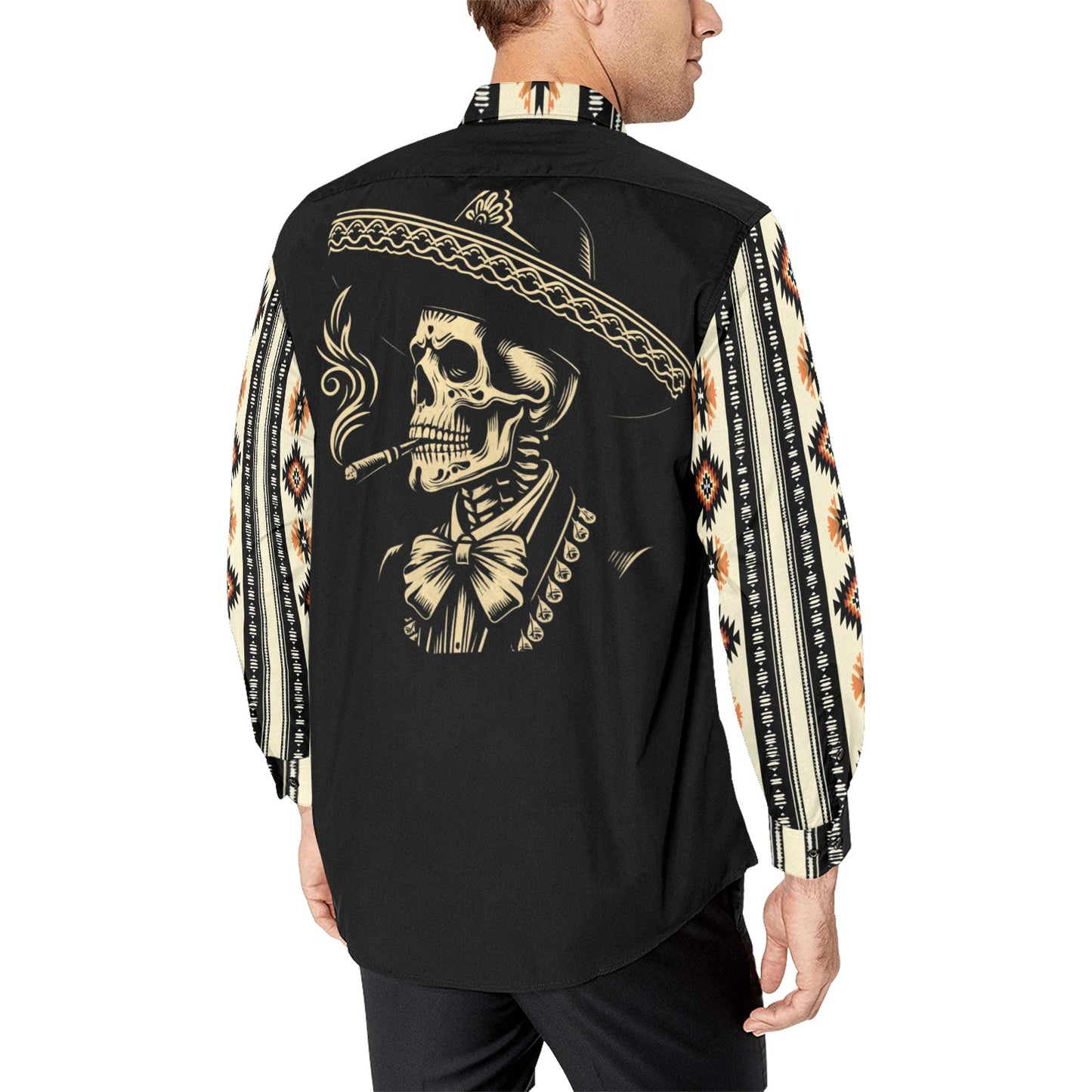 Colores De Mexico Mariachi Aztec Button Up Shirt
