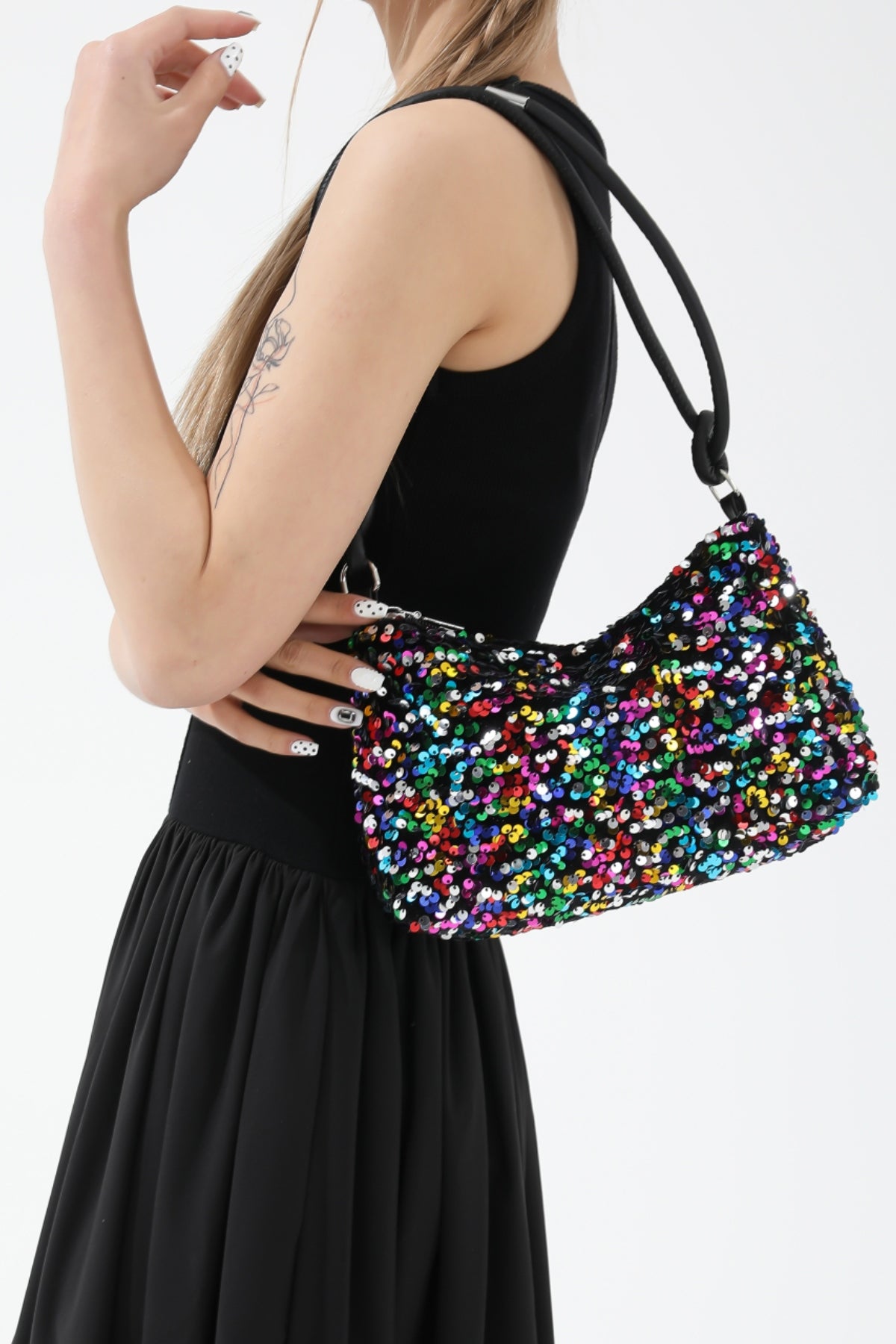 Sequin Double Strap Shoulder Bag choice of colors