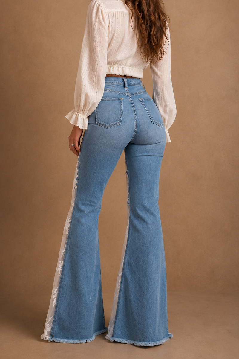 GJG Blue Dahlia Lace Jean