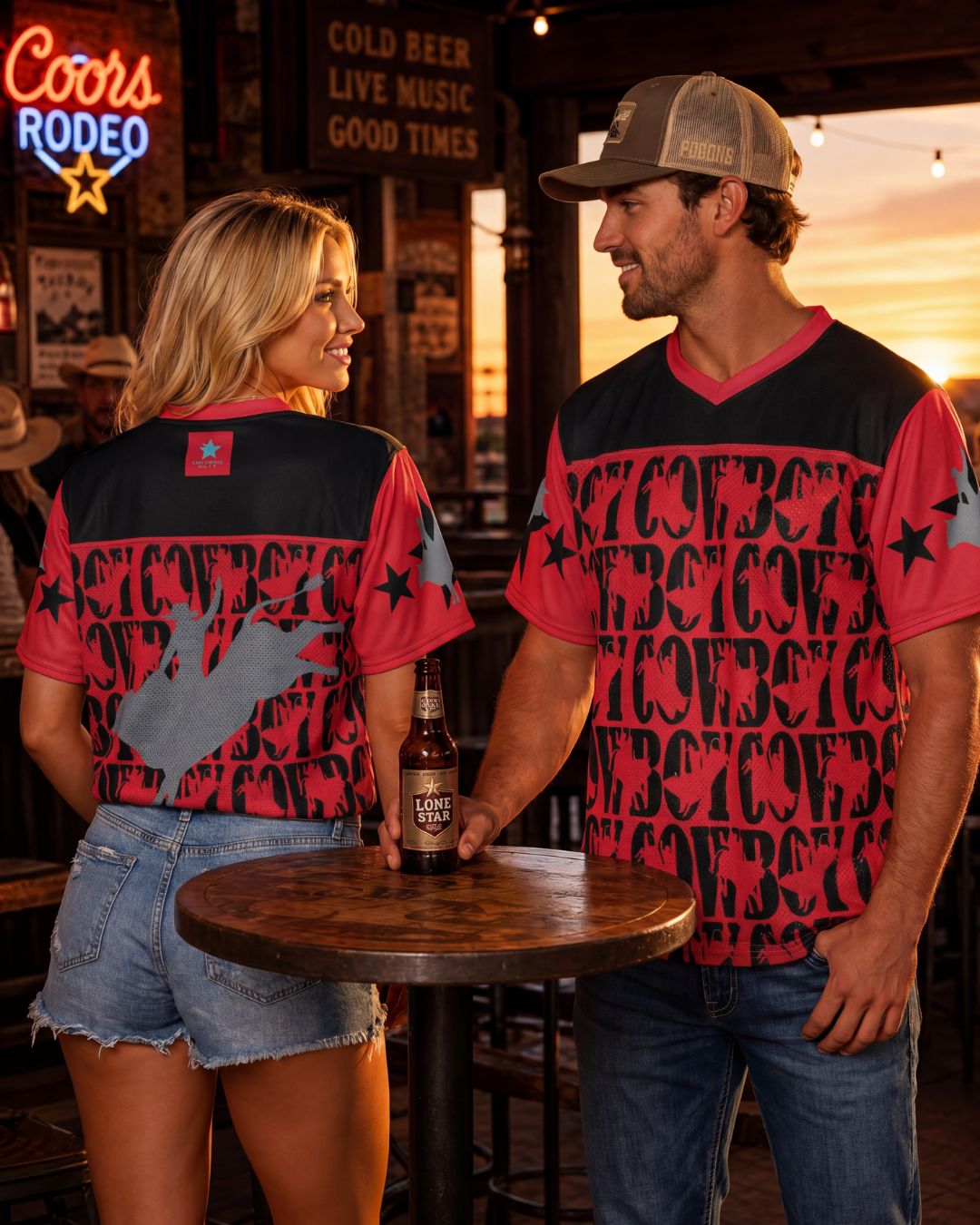 Baha Ranch Cowboy Bull Rider Boxy Football Jersey