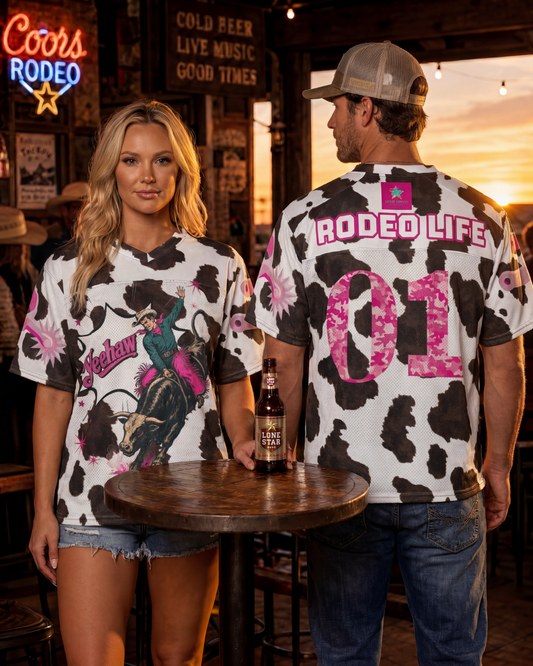 Baha Ranch The Last Roundup Rodeo Life Bull Rider Boxy Football Jersey