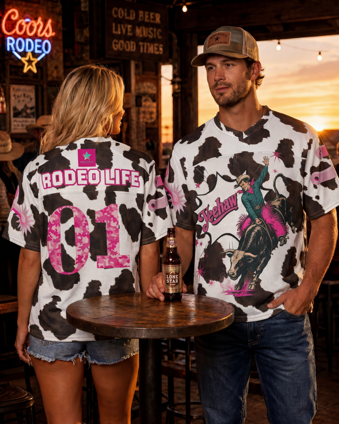 Baha Ranch The Last Roundup Rodeo Life Bull Rider Boxy Football Jersey