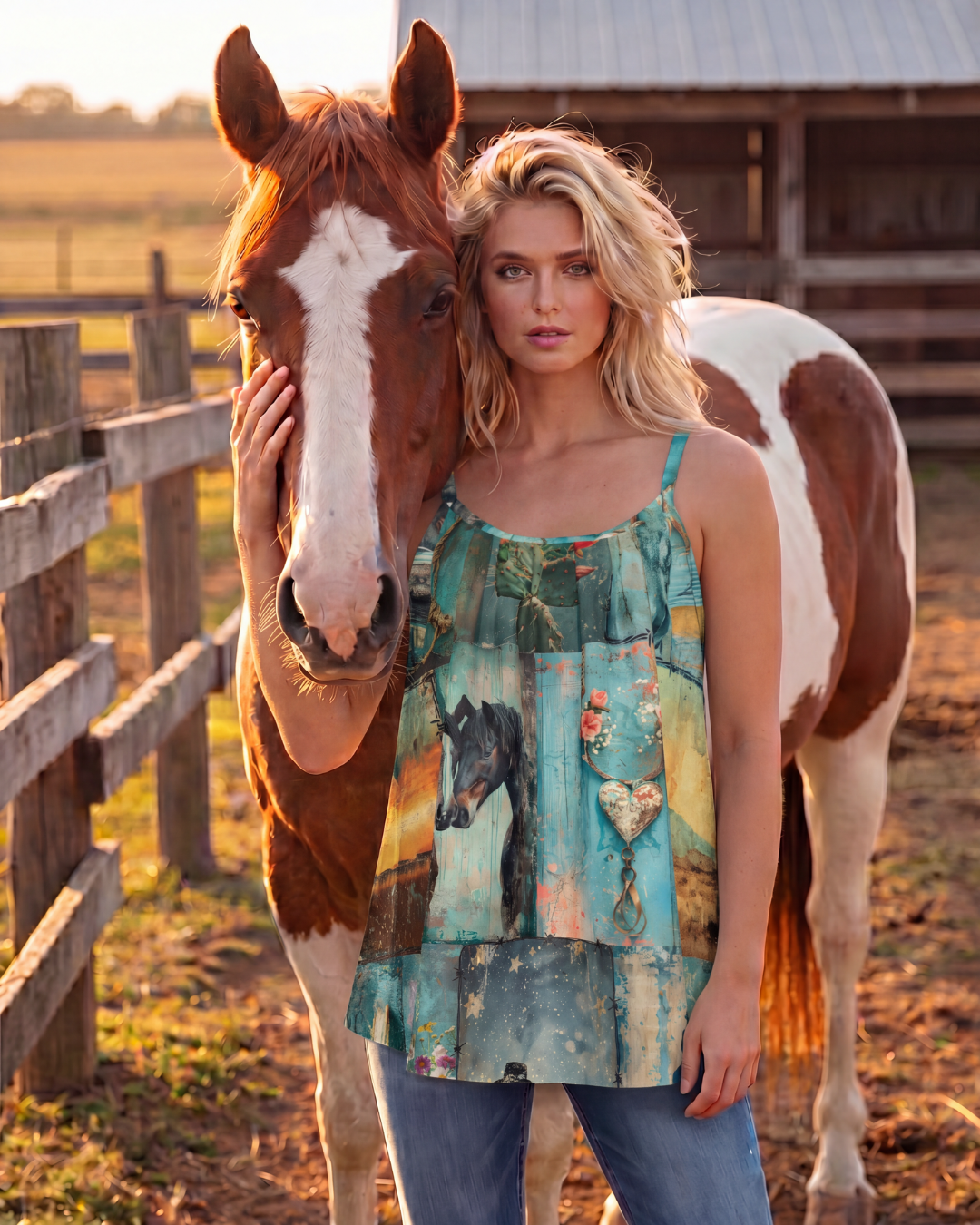 Baha Ranch Bohemian Dreams Gathered Tank Top