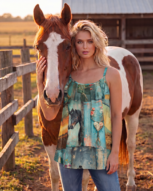 Baha Ranch Bohemian Dreams Gathered Tank Top