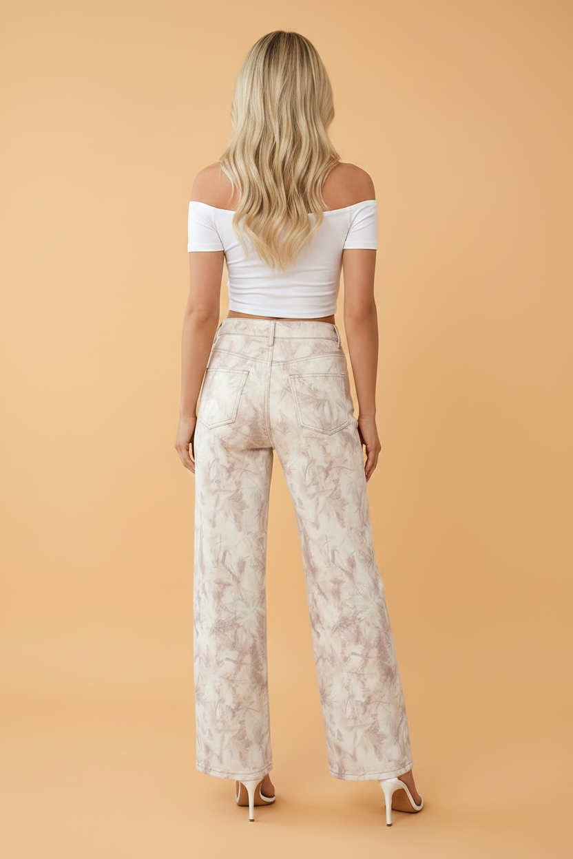 Camo Tummy Control Denim Wide Leg Jeans