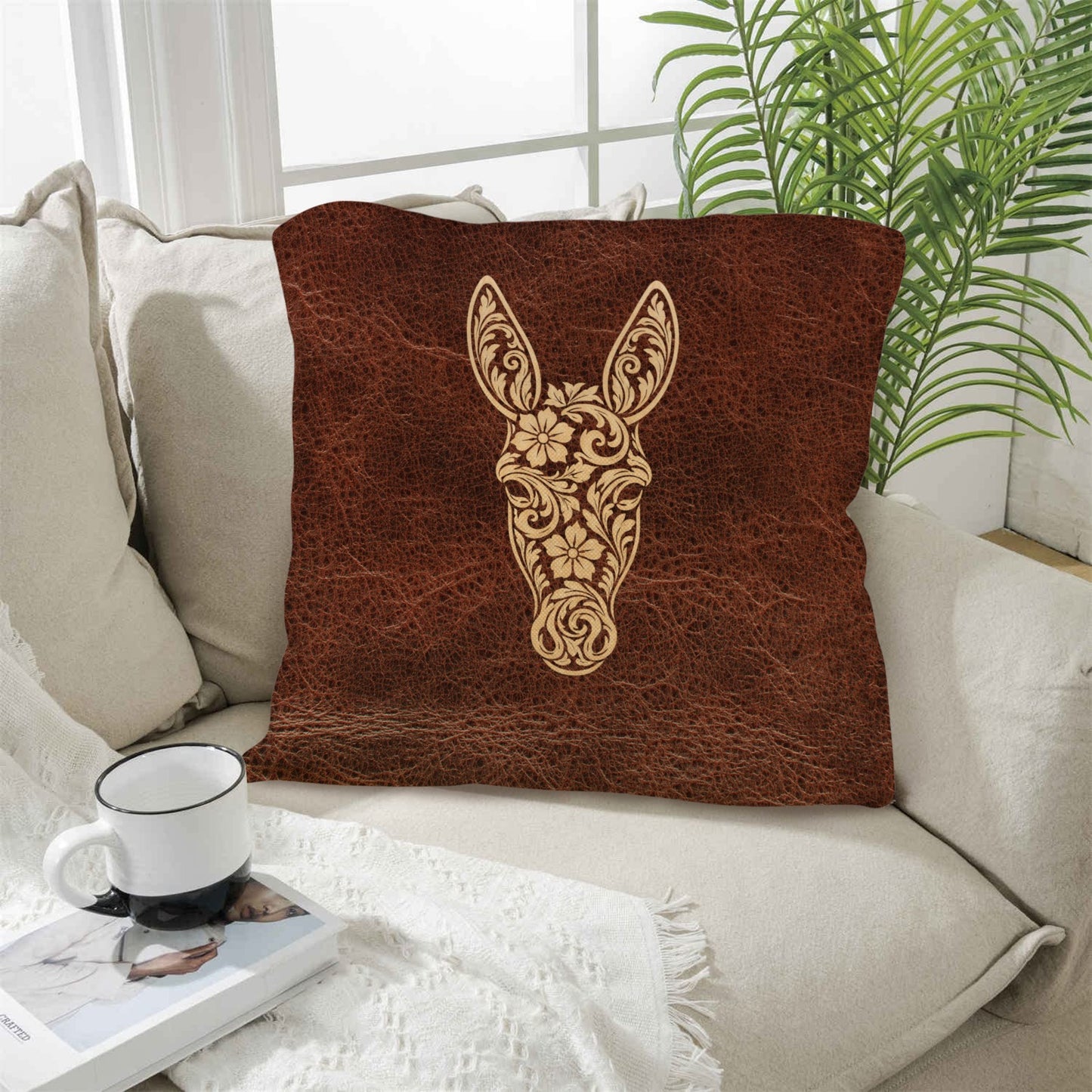 Baha Ranch Tooled Donkey Pillow Case Made in America