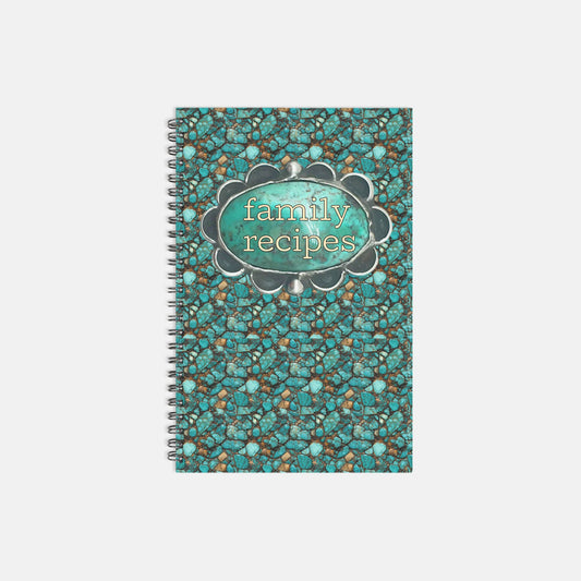 All Turquoise Recipe Softcover Spiral Book 5.5 x 8.5