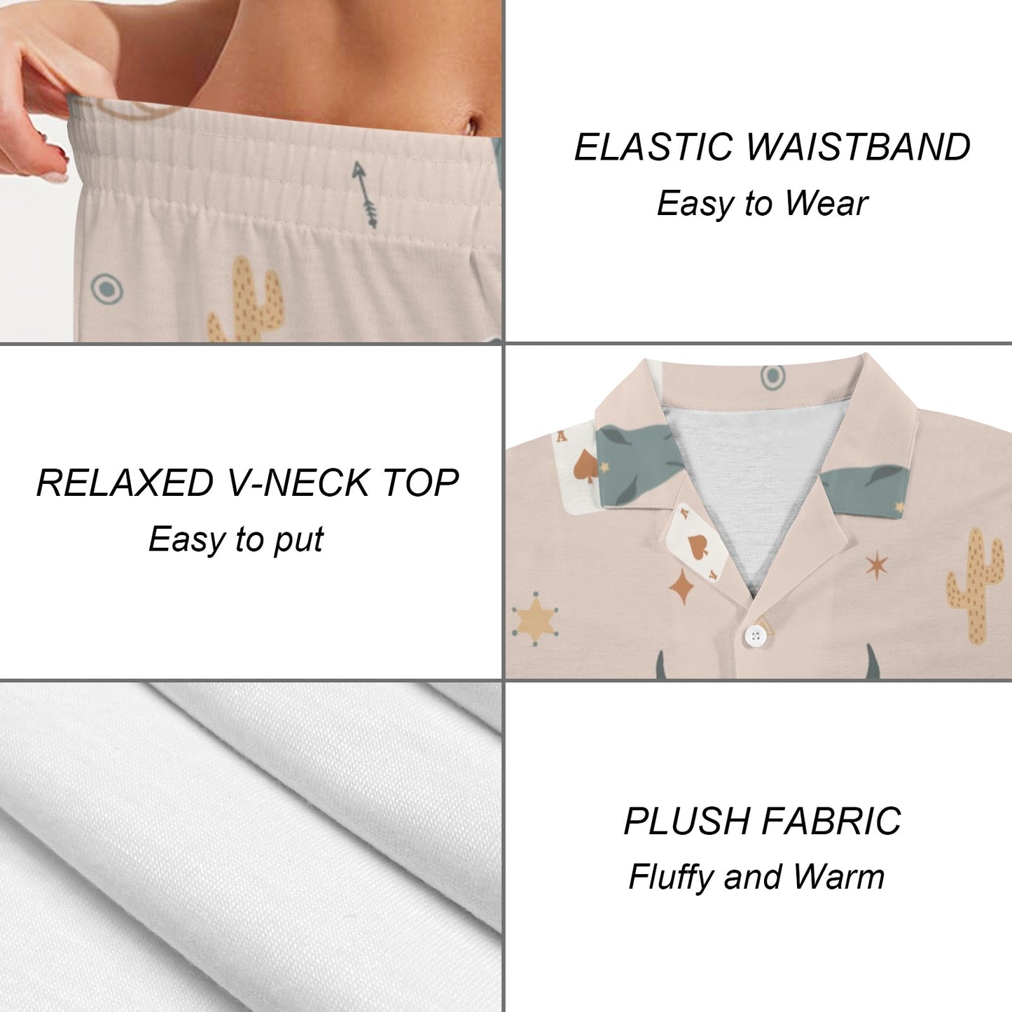 Baha Ranch Bulls & Boots Women's Pajama Set Made in America