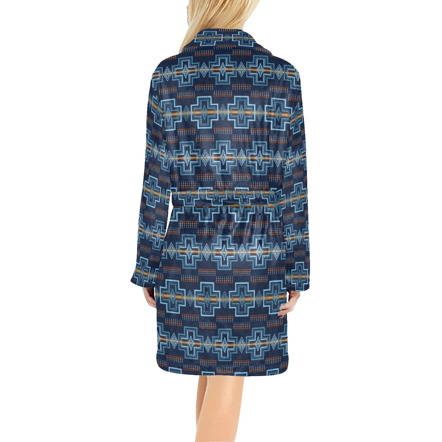 Navy Aztec Western Bath Robe