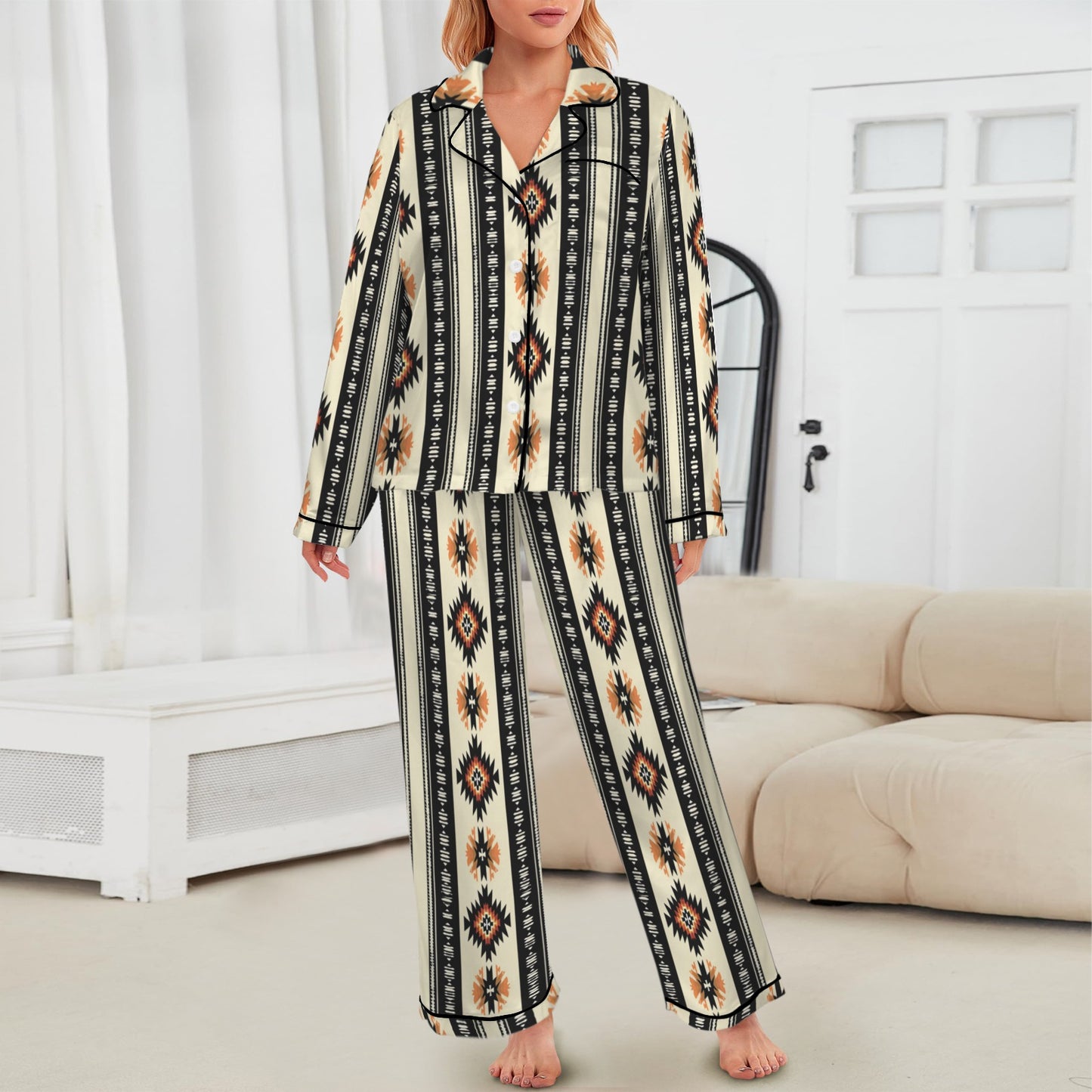Colores de Mexico Southwestern Aztec Satin pajamas