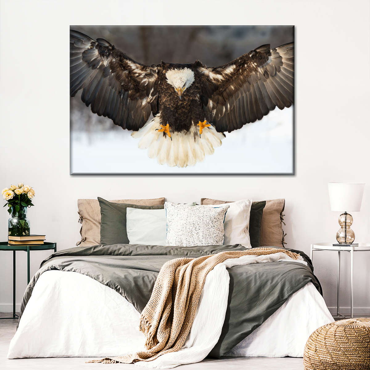 Bald Eagle Landing Wall Art choice of sizes