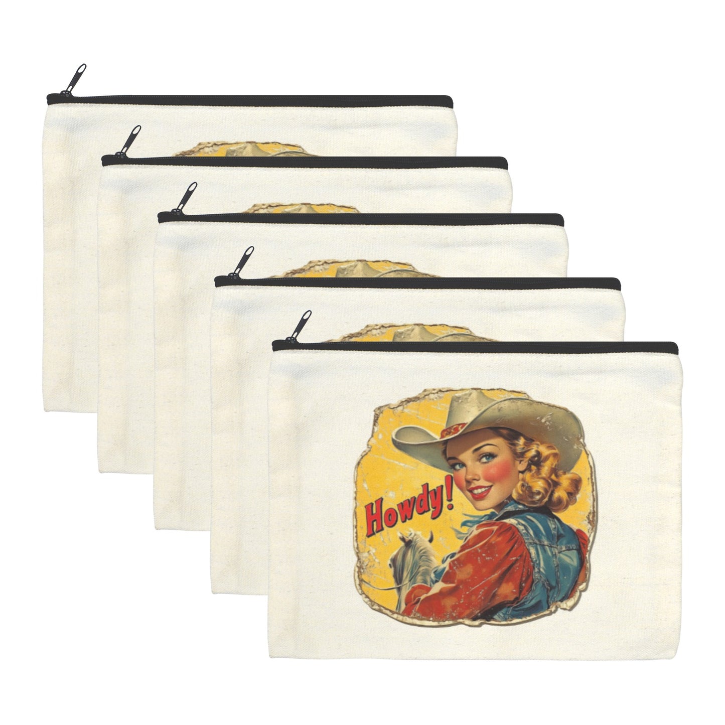 Howdy Cosmetic Bag Pack of 5 Made in America