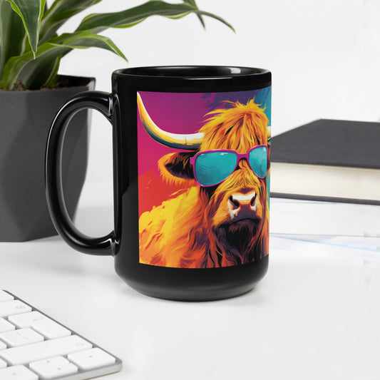 Be Cool Mama Black Glossy Mug