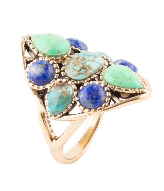 Blue Hues Multi Stone Statement Ring