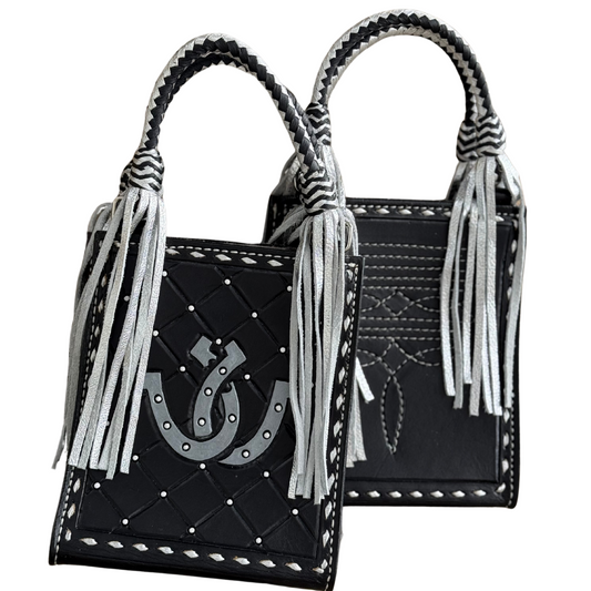 Alamo Saddlery The Card Handbags- Horseshoe Silver Tassel