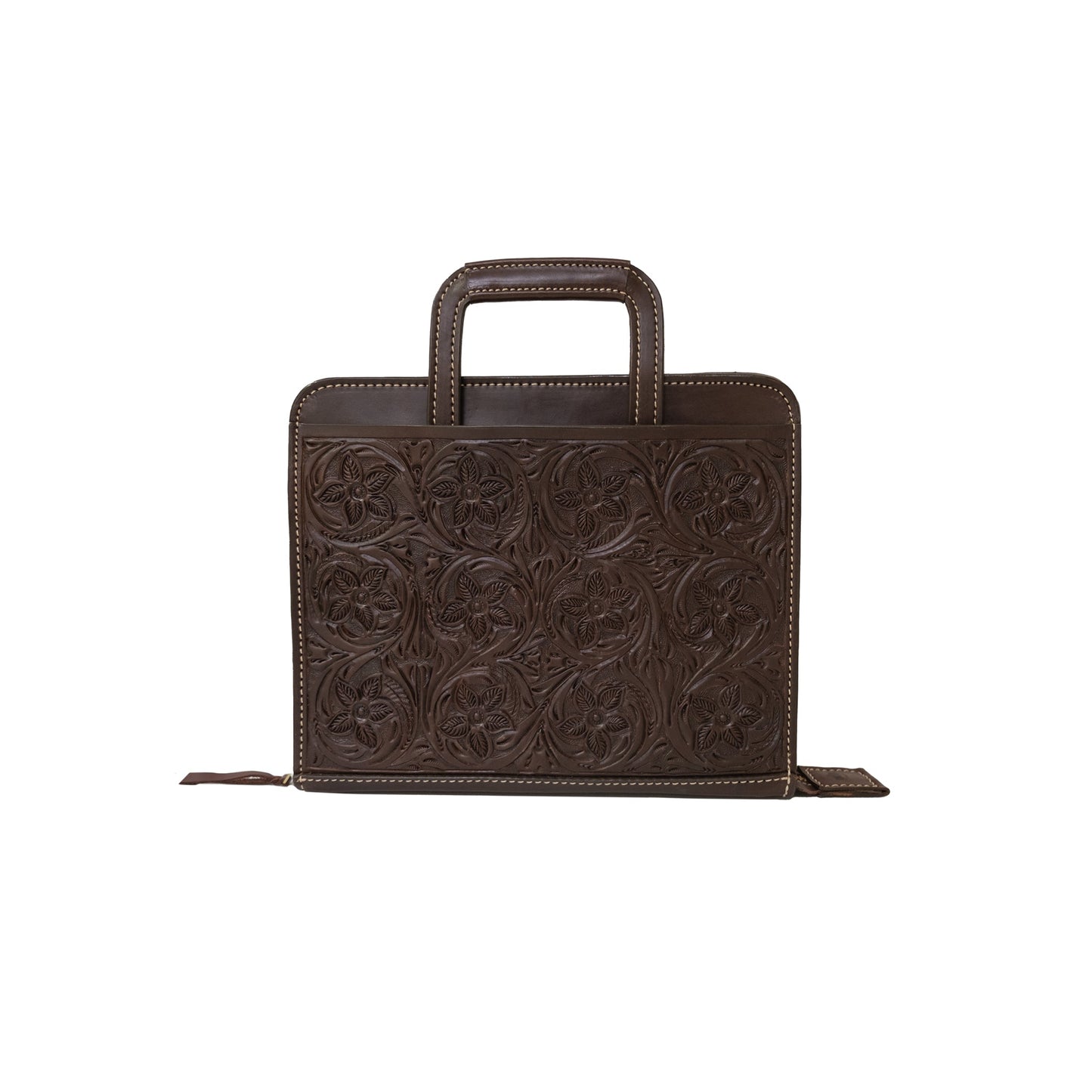 Alamo Saddlery #25 Cowboy Briefcase chocolate leather AA tooling